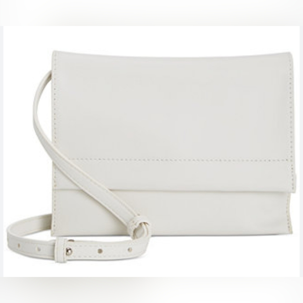 Gianni Bernini White Leather Crossbody Bag. Napa Collection